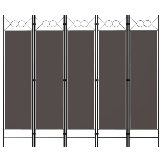 5-панельная перегородка, антрацитово-серая, 200 x 180 см