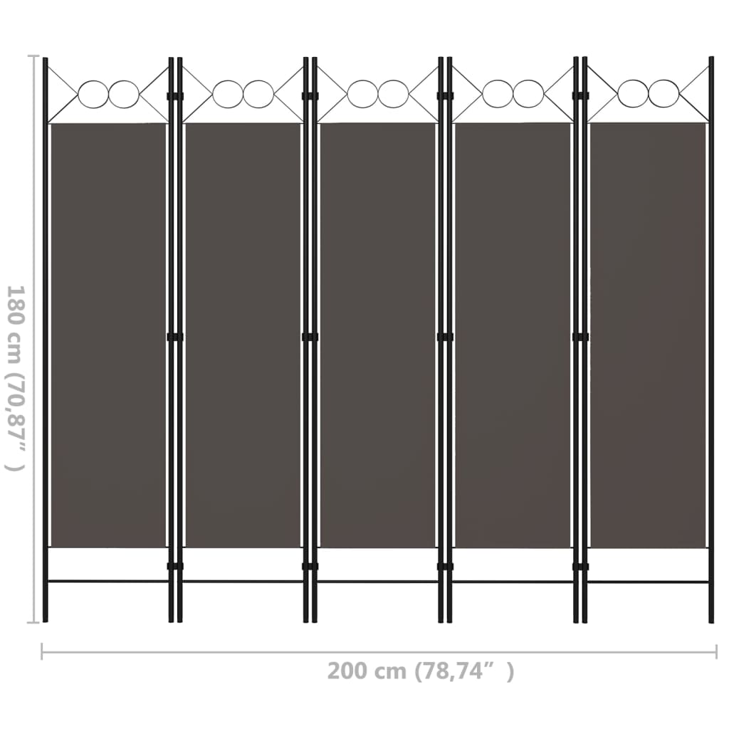 5 paneeliga ruumijagaja, antratsiithall, 200 x 180 cm