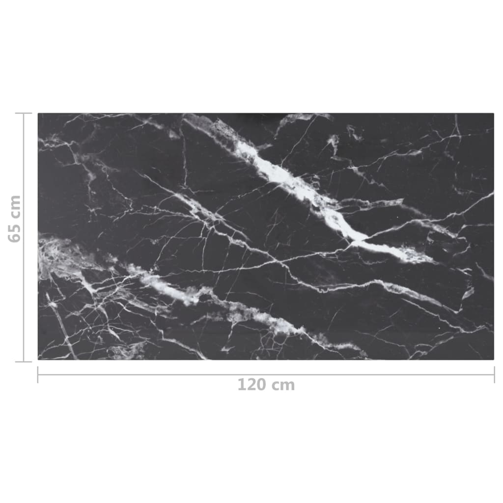 столешница, черная 120x65 см, 8 мм, закаленное стекло, рисунок под мрамор