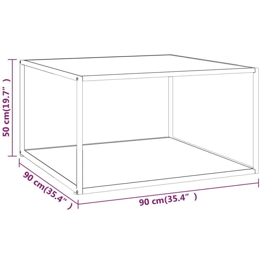 журнальный столик, черный, со столешницей из белого мрамора, 90 x 90 x 50 см