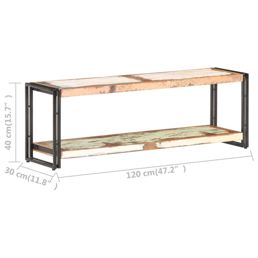 Тумба под телевизор, 120 x 30 x 40 см, прочная переработанная древесина.