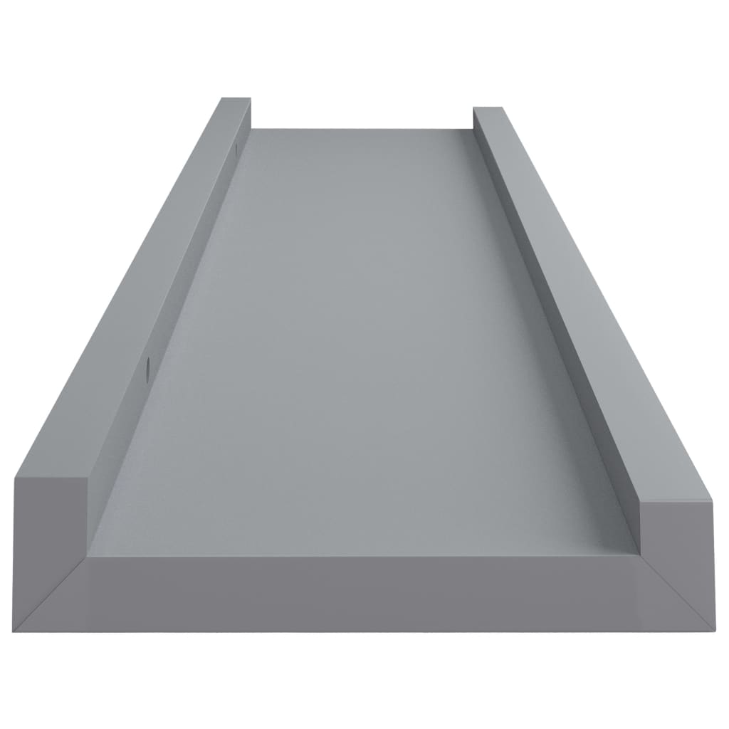 pildiraami seinariiulid 2 tk, hall, 60 x 9 x 3 cm MDF