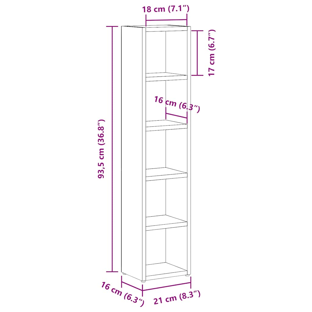 Тумбы для CD 2 шт., белые 21 x 16 x 93,5 см, ДСП