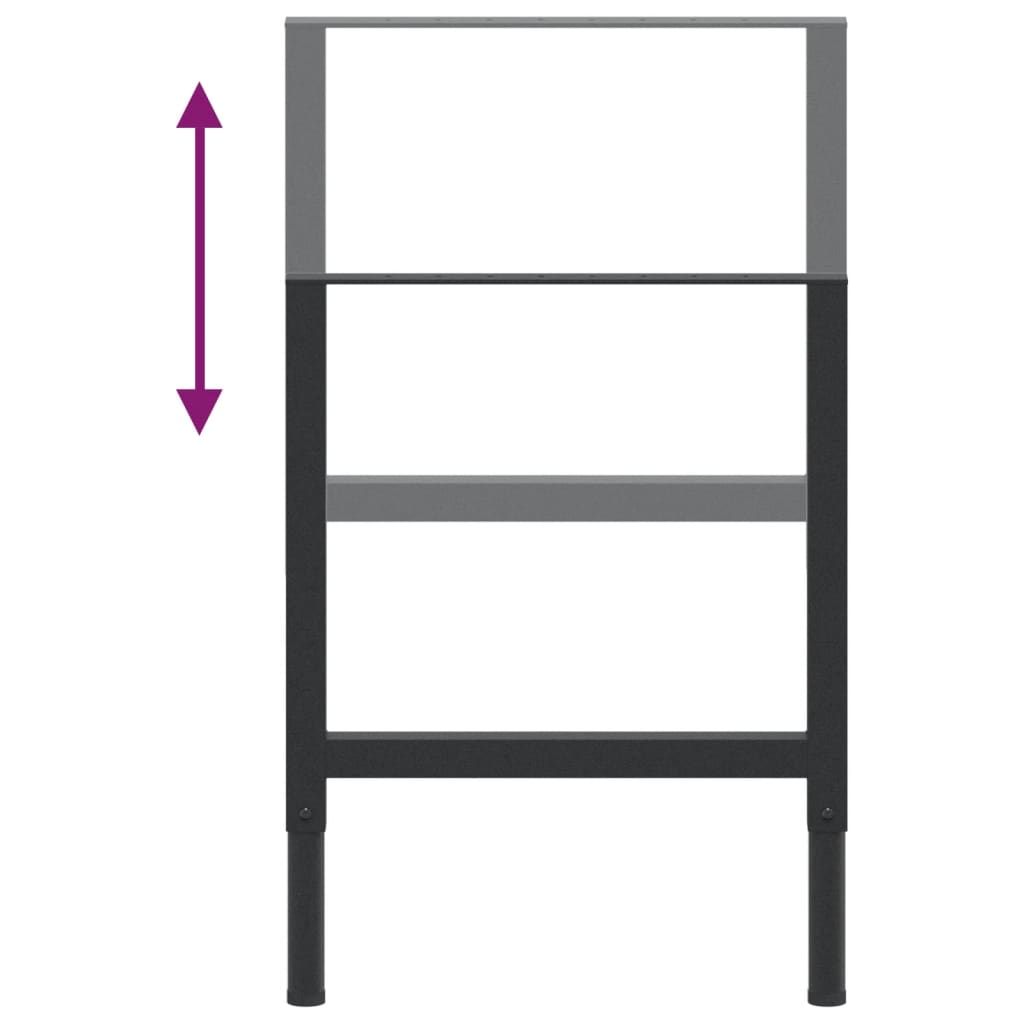 reguleeritavad tööpingi raamid 2 tk metall 55x(69–95,5) cm must