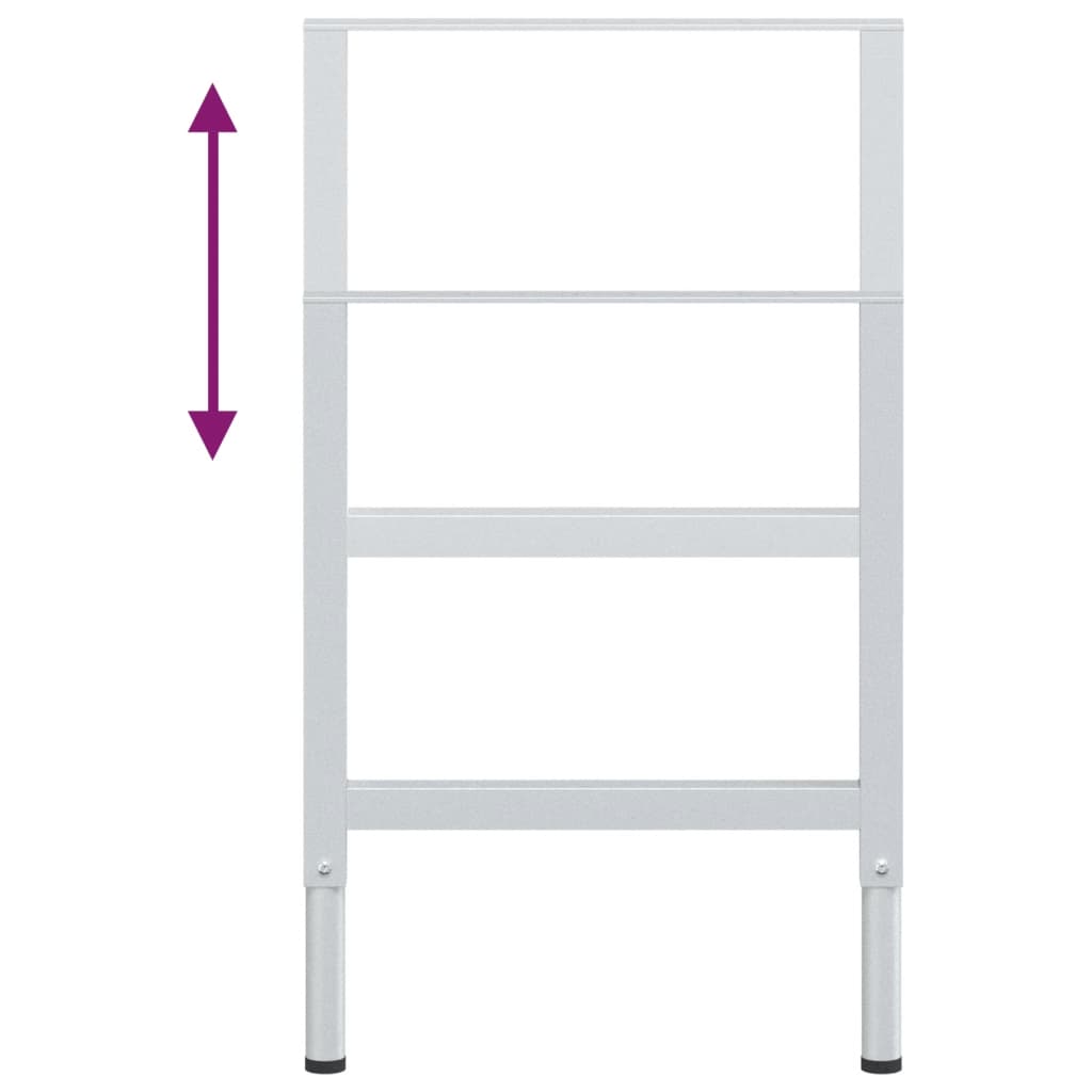 reguleeritavad tööpingi raamid 2 tk metall 55x(69–95,5) cm hall