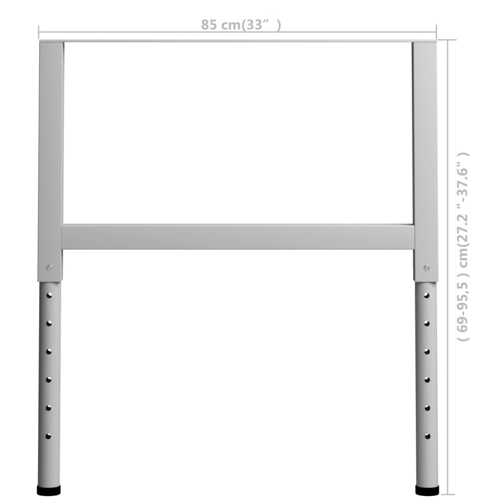 reguleeritavad tööpingi raamid 2 tk metall 85x(69–95,5) cm hall