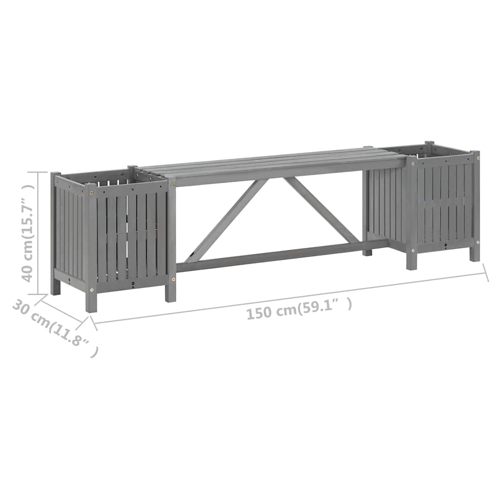 aiapink 2 taimekastiga, 150 cm, toekas akaatsiapuit, hall