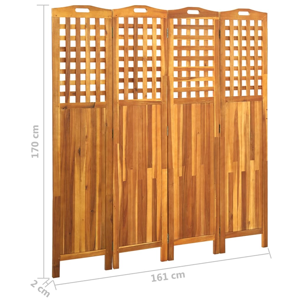 4 paneeliga sirm, 161x2x170 cm, akaatsiapuit