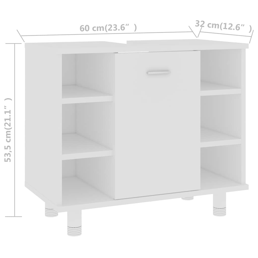 vannitoakapp valge 60x32x53,5 cm tehispuit