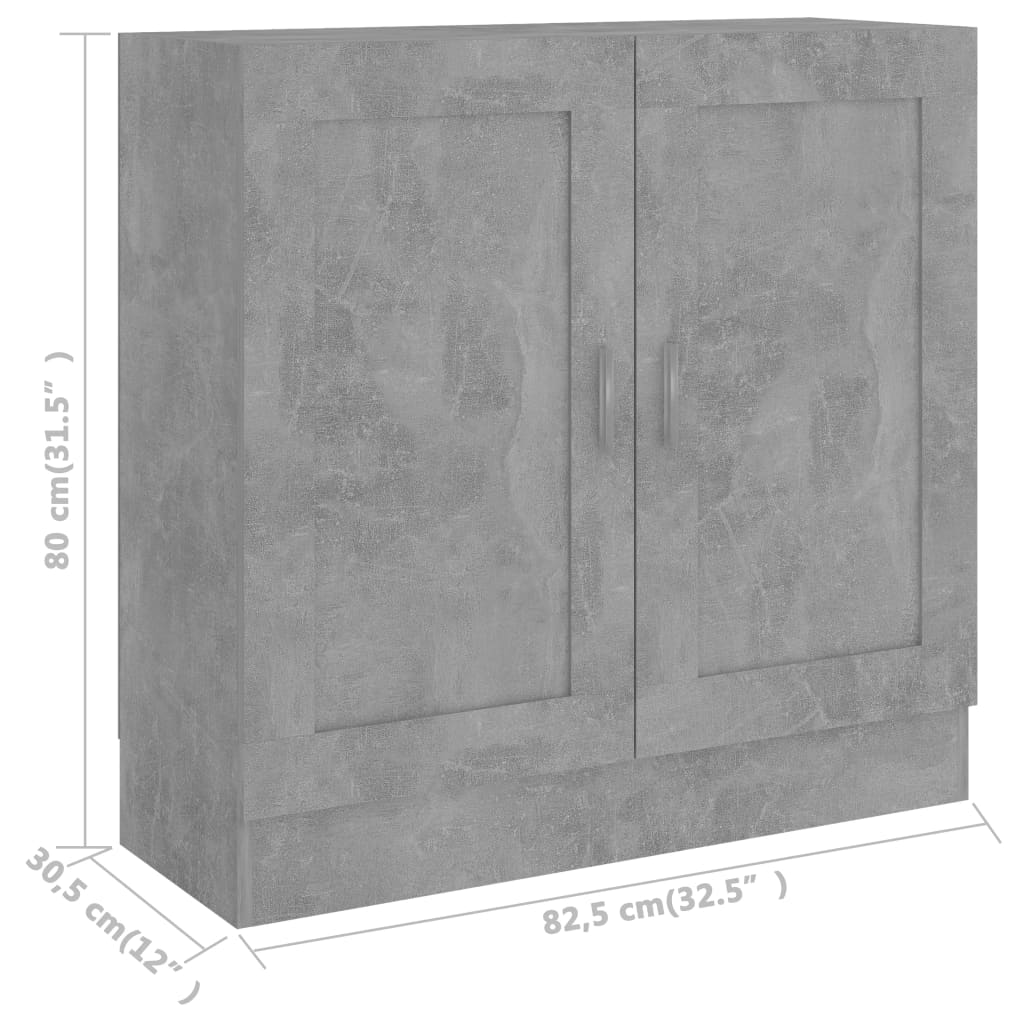 книжная полка бетон серый 82,5 x 30,5 x 80 см искусственное дерево