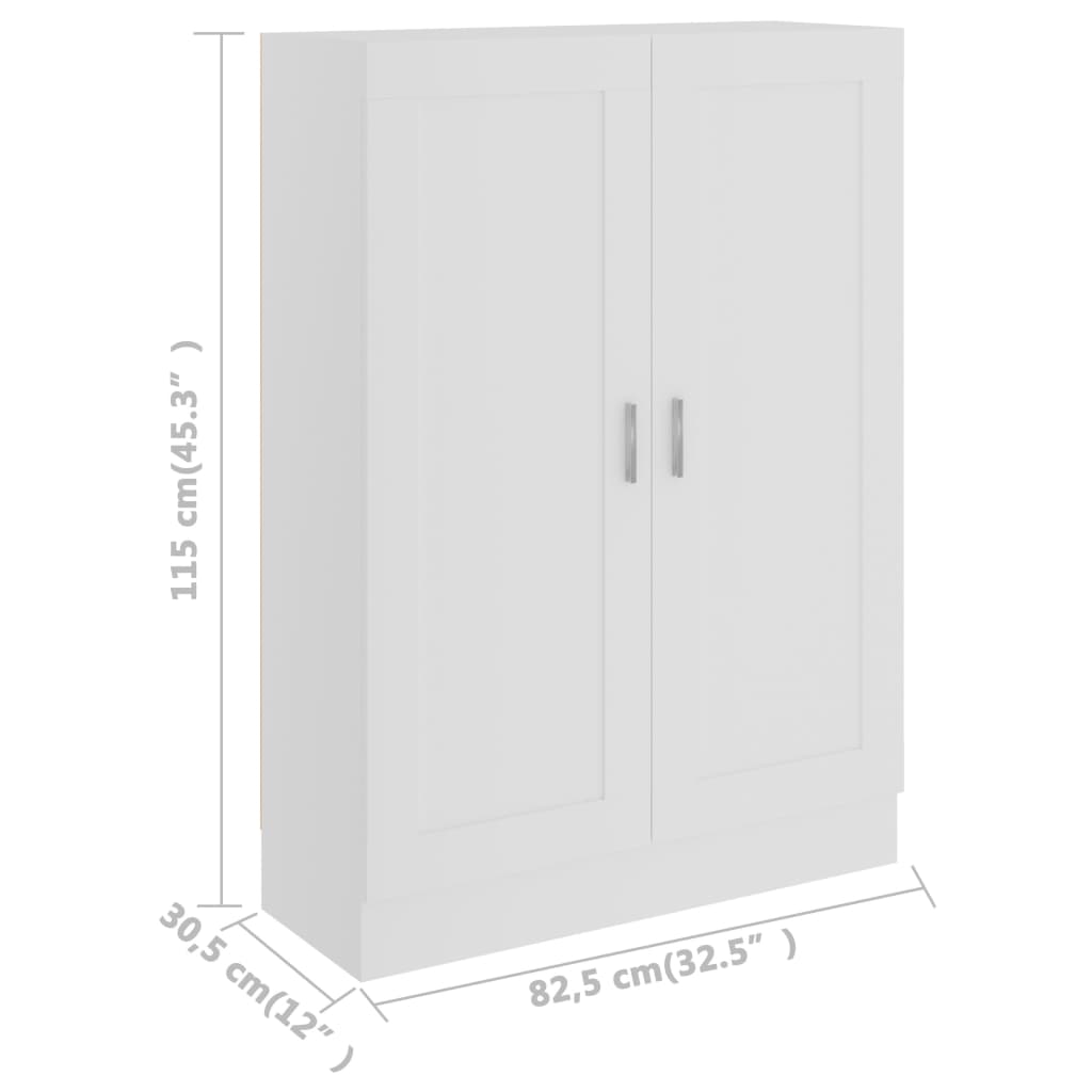 raamaturiiul valge 82,5 x 30,5 x 115 cm tehispuit