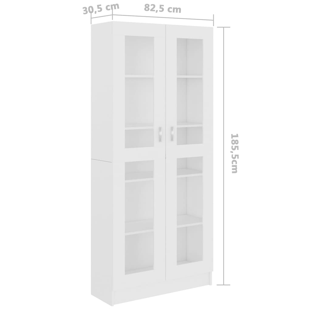 витрина белая 82,5x30,5x185,5 см искусственное дерево