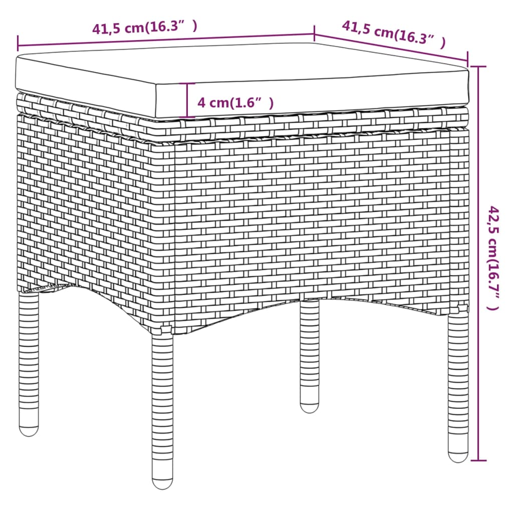 5-osaline bistrookomplekt, polürotang, karastatud klaas, must