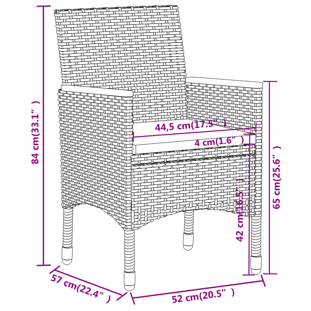 3-osaline aiamööbli komplekt, polürotang, hall