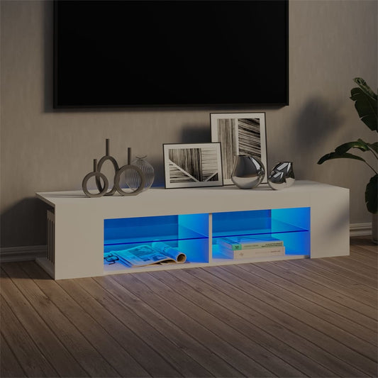 telerialus LED-tuledega, valge, 135x39x30 cm