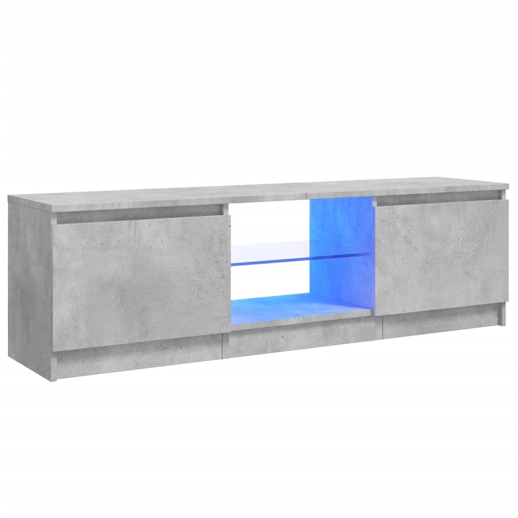 telerialus LED-tuledega, betoonhall, 120 x 30 x 35,5 cm