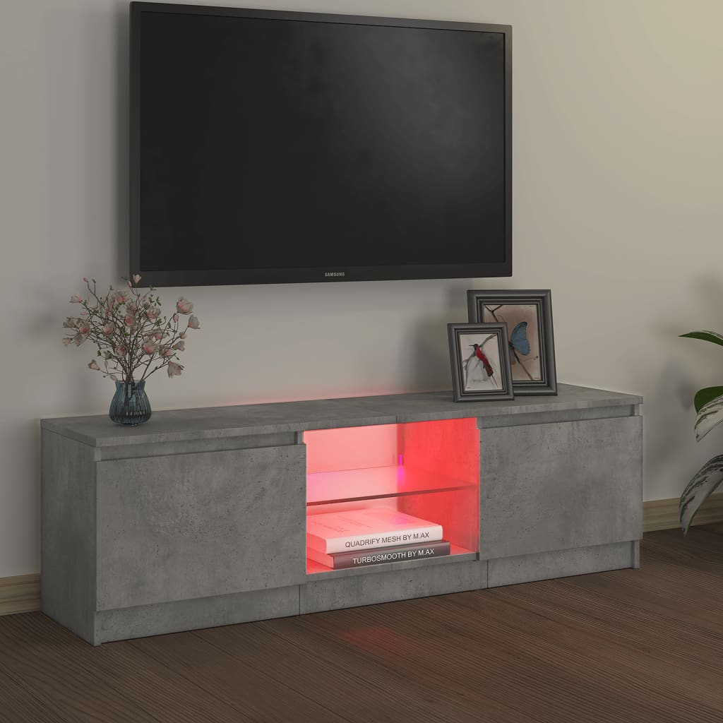 telerialus LED-tuledega, betoonhall, 120 x 30 x 35,5 cm