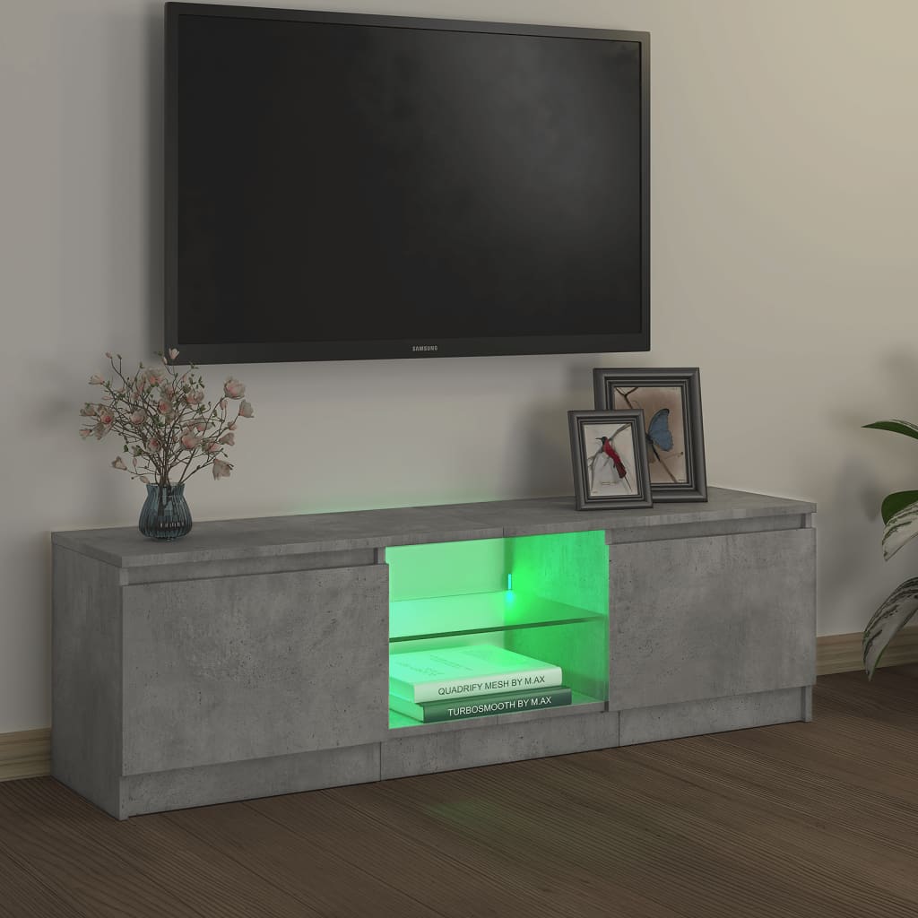 telerialus LED-tuledega, betoonhall, 120 x 30 x 35,5 cm