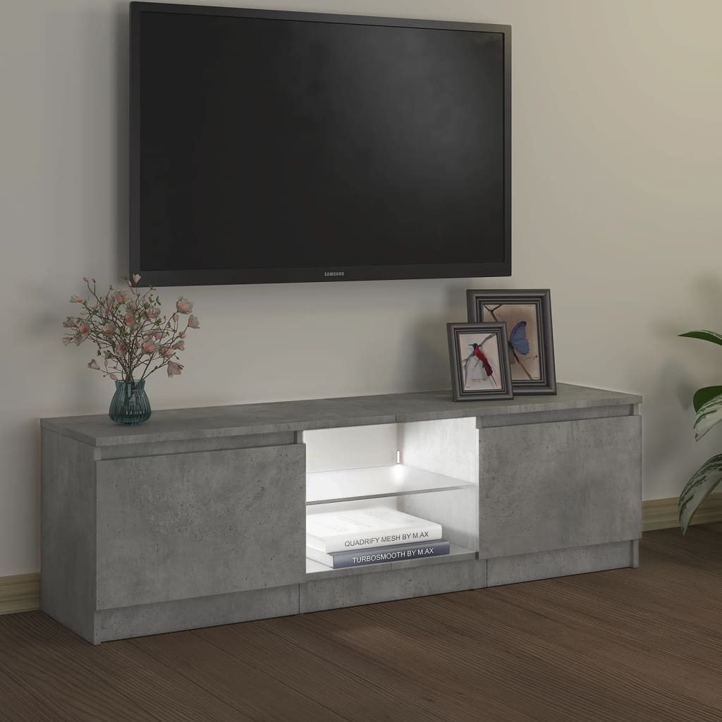 telerialus LED-tuledega, betoonhall, 120 x 30 x 35,5 cm