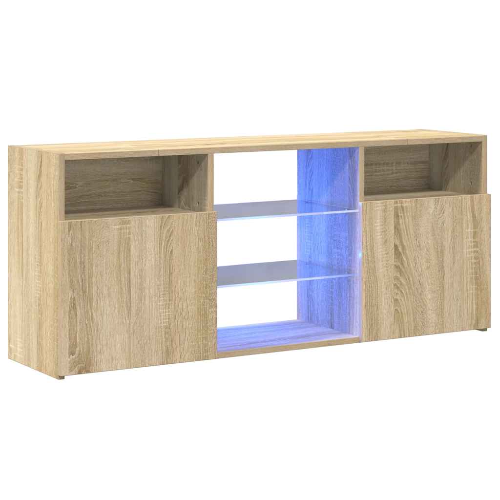 telerialus LED-tuledega, Sonoma tamm, 120x30x50 cm