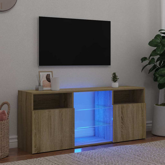 telerialus LED-tuledega, Sonoma tamm, 120x30x50 cm