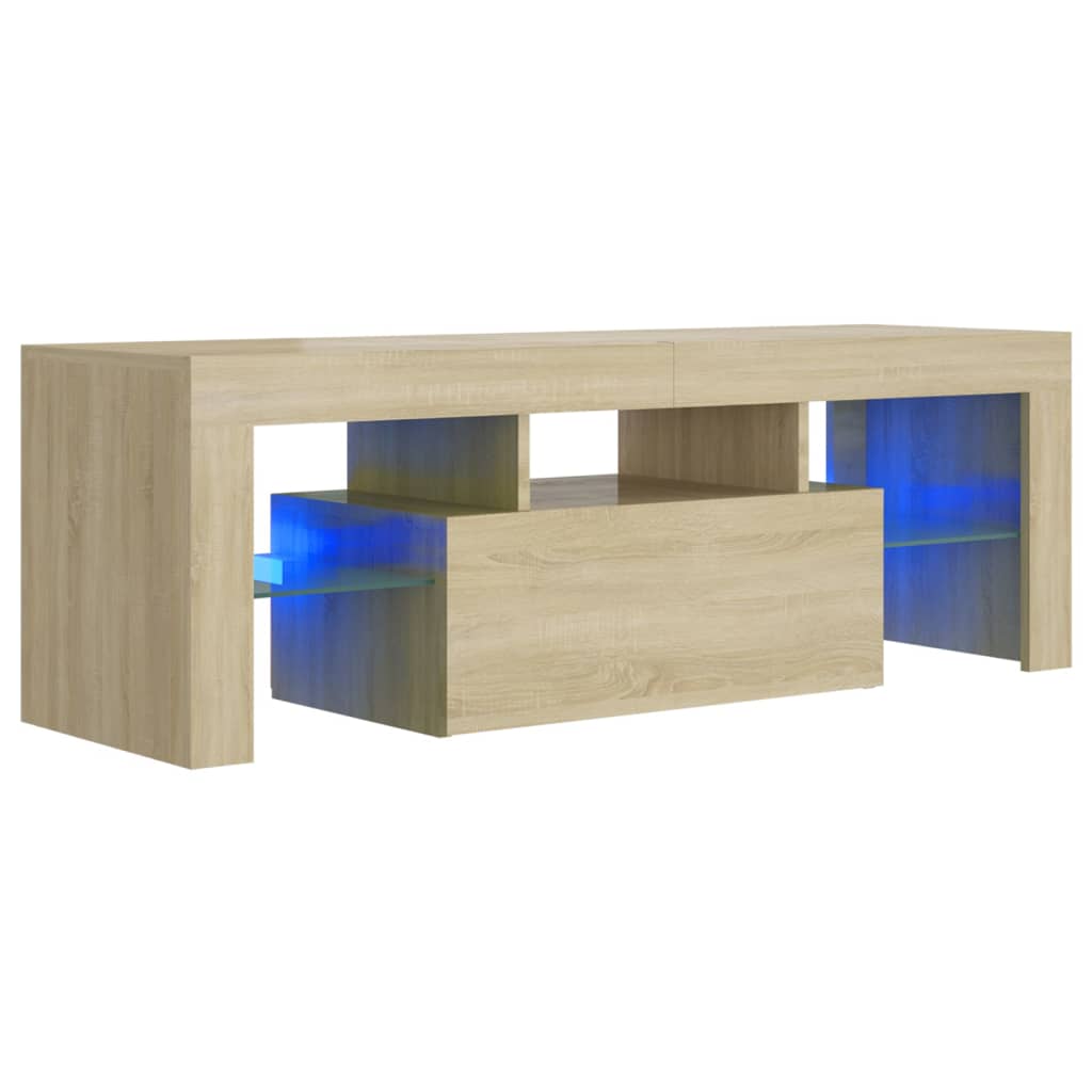 telerialus LED-tuledega, Sonoma tamm, 120 x 35 x 40 cm