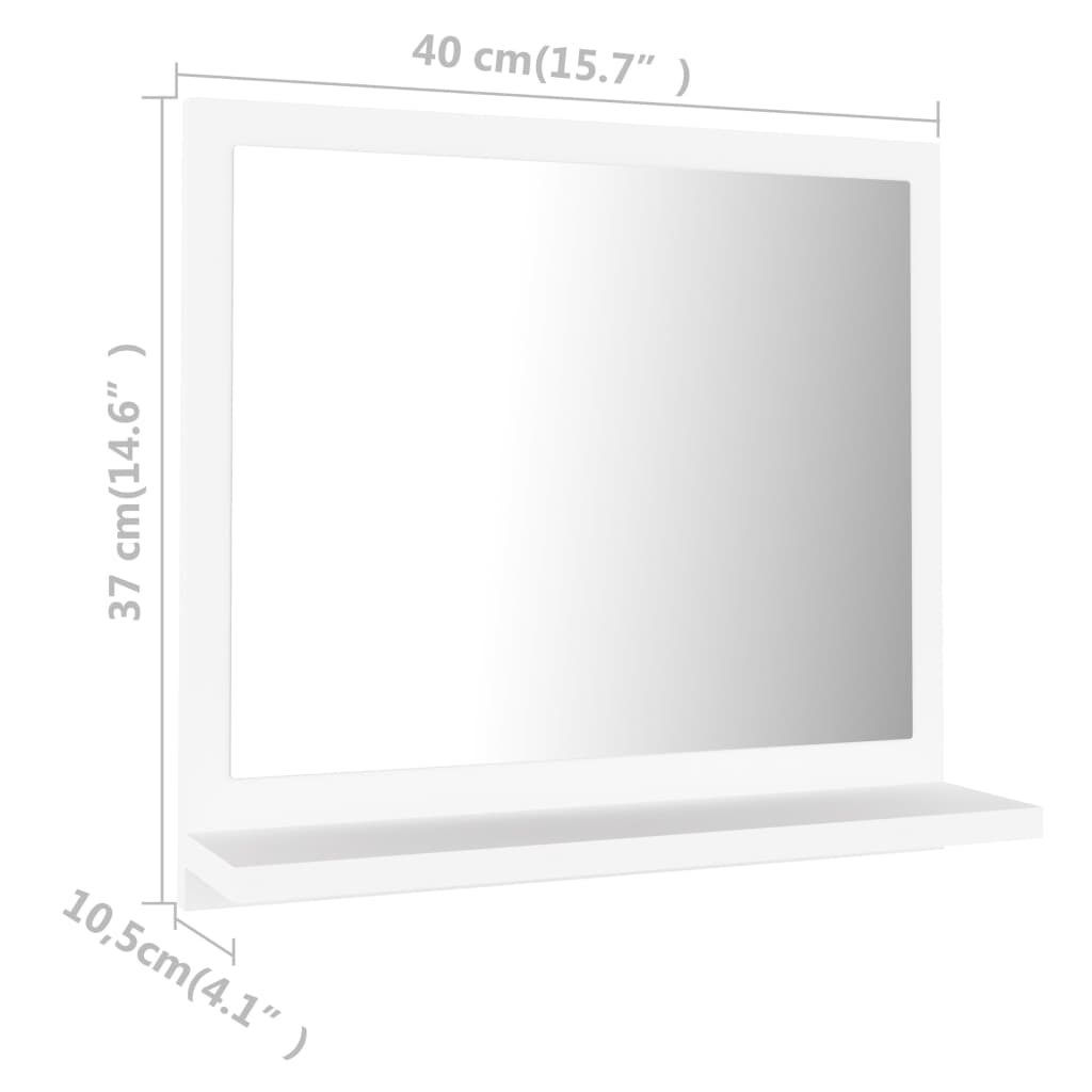 зеркало для ванной комнаты, шкафчик белый 40x10,5x37 см, искусственное дерево