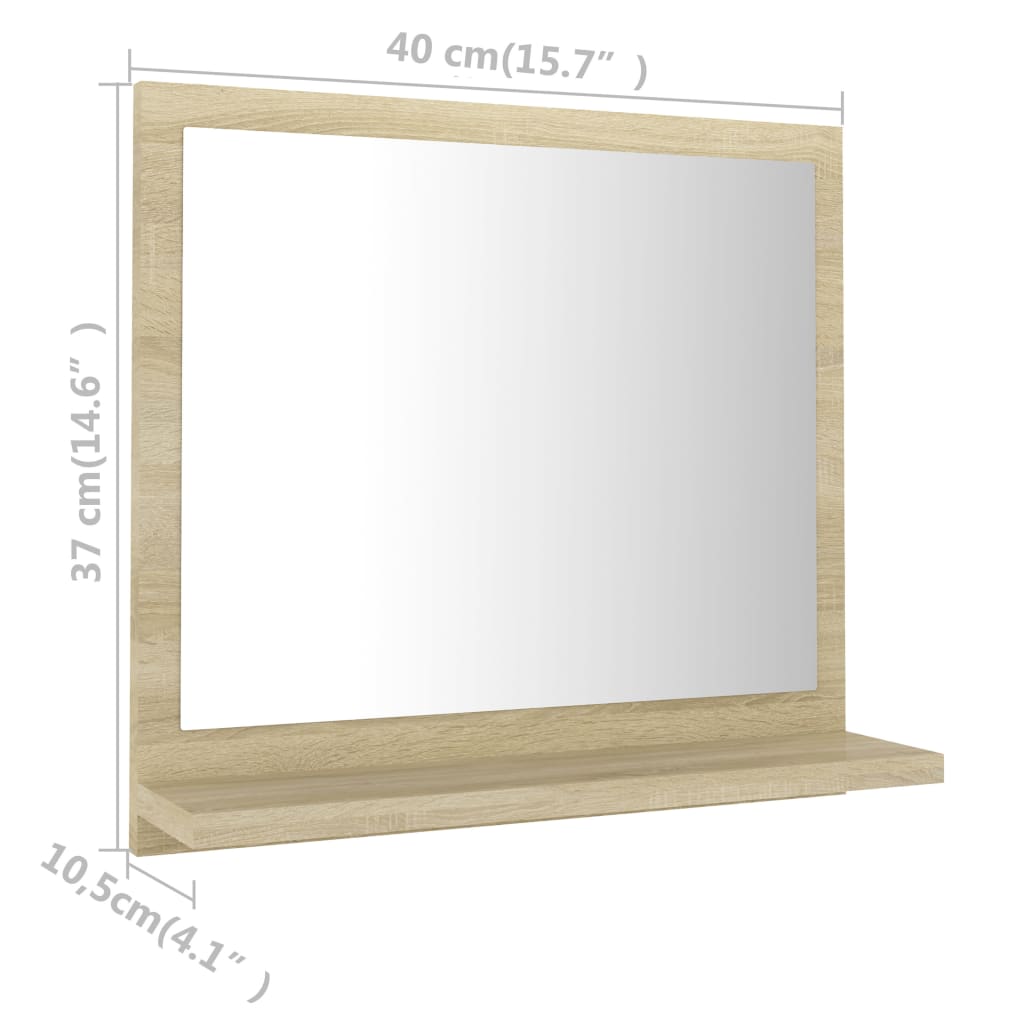 vannitoa peeglikapp Sonoma tamm 40x10,5x37 cm puitlaastplaat