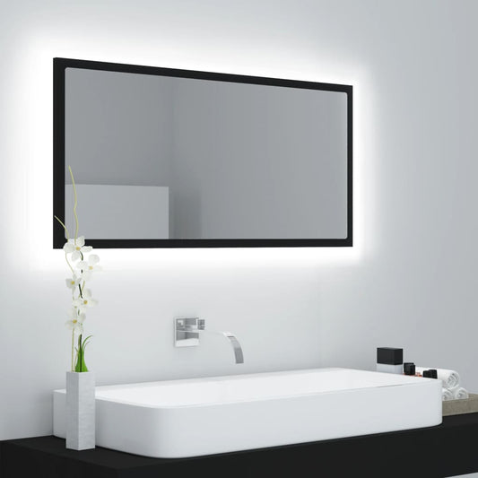 LED vannitoa peeglikapp, must, 90x8,5x37 cm, akrüül