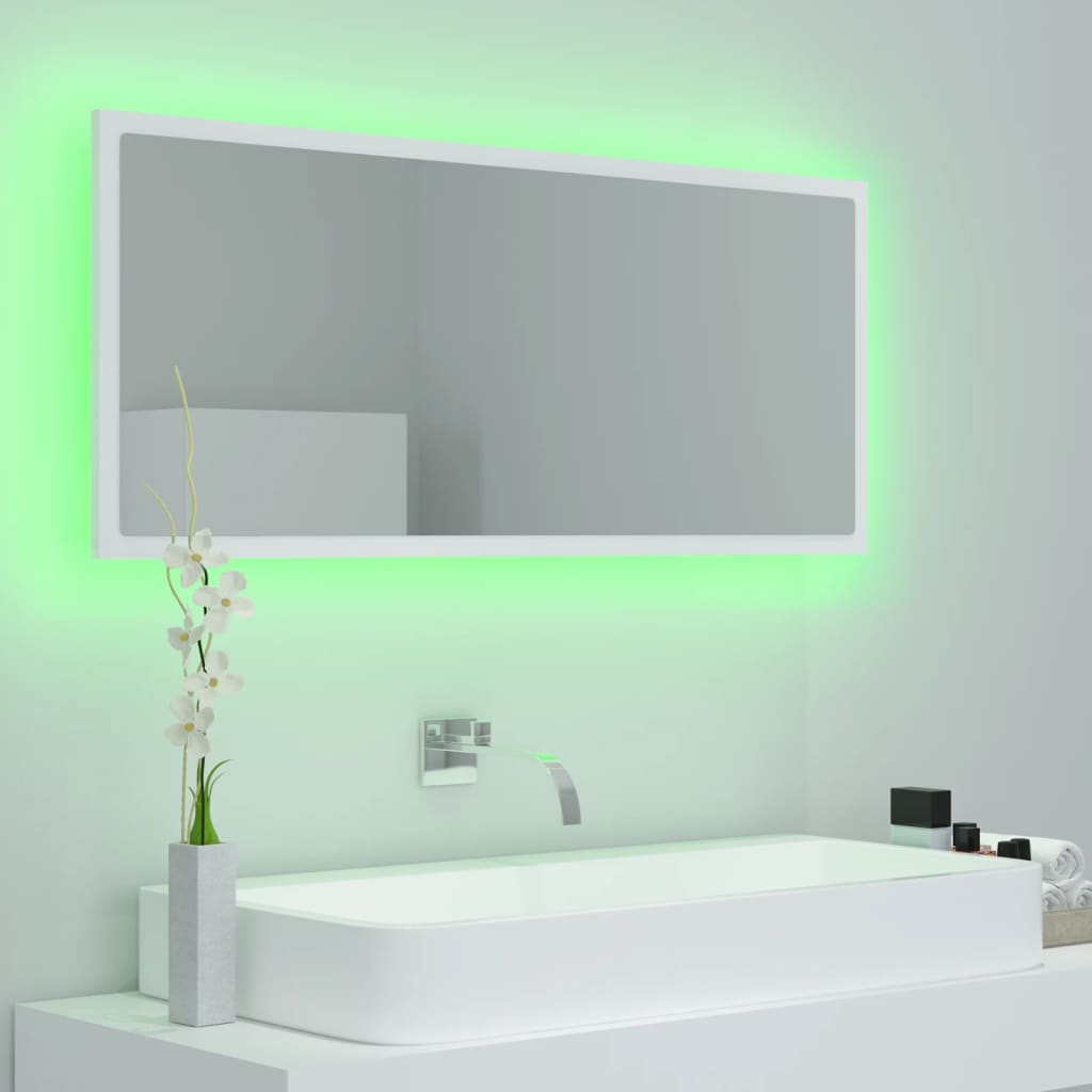 LED vannitoa peeglikapp, valge, 100x8,5x37 cm, akrüül