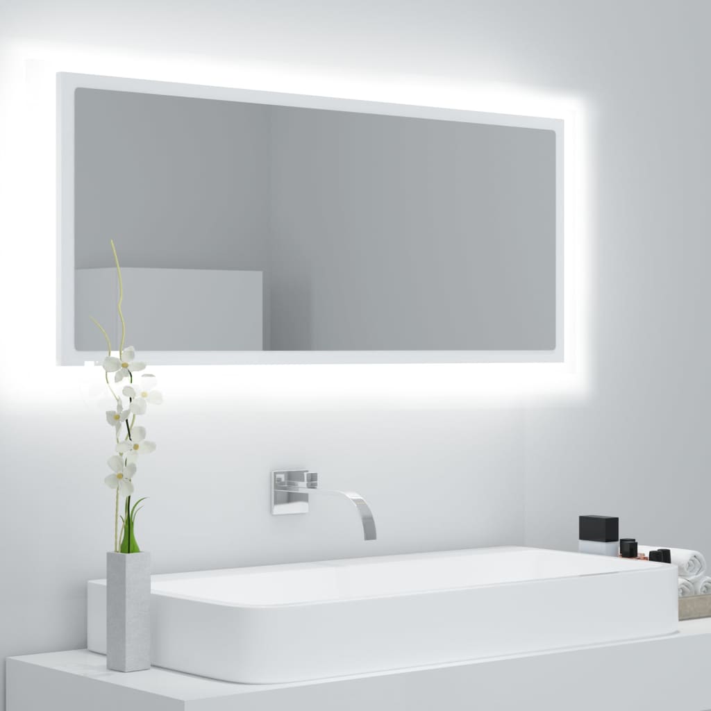 LED vannitoa peeglikapp, valge, 100x8,5x37 cm, akrüül