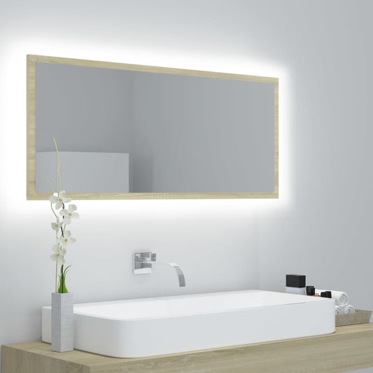 LED vannitoa peeglikapp, Sonoma tamm, 100x8,5x37 cm, akrüül