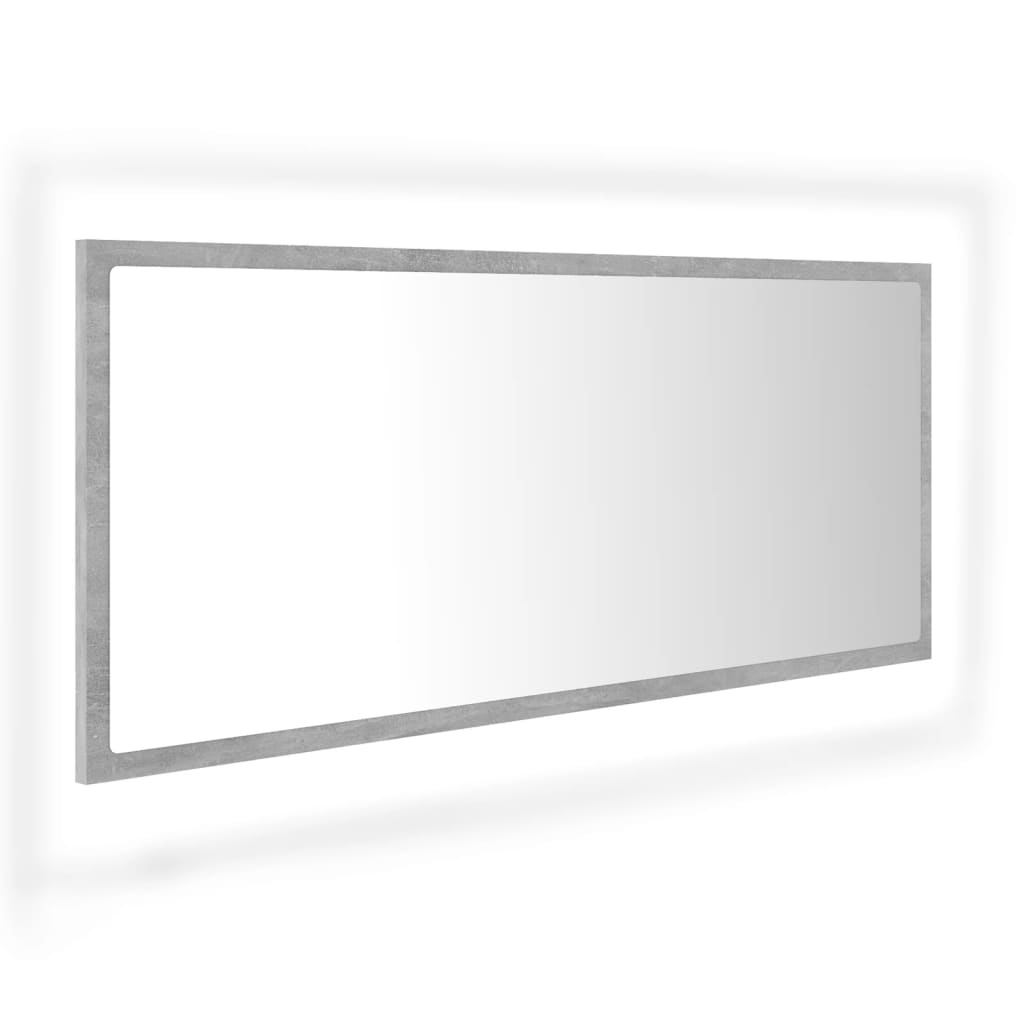 LED vannitoa peeglikapp, betoonhall, 100x8,5x37 cm, akrüül