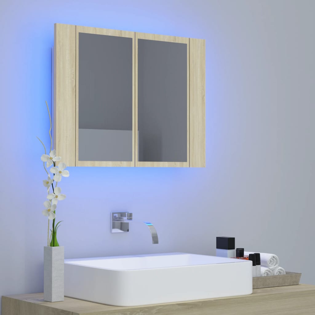 LED-peeglikapp Sonoma tamm 60 x 12 x 45 cm, akrüül