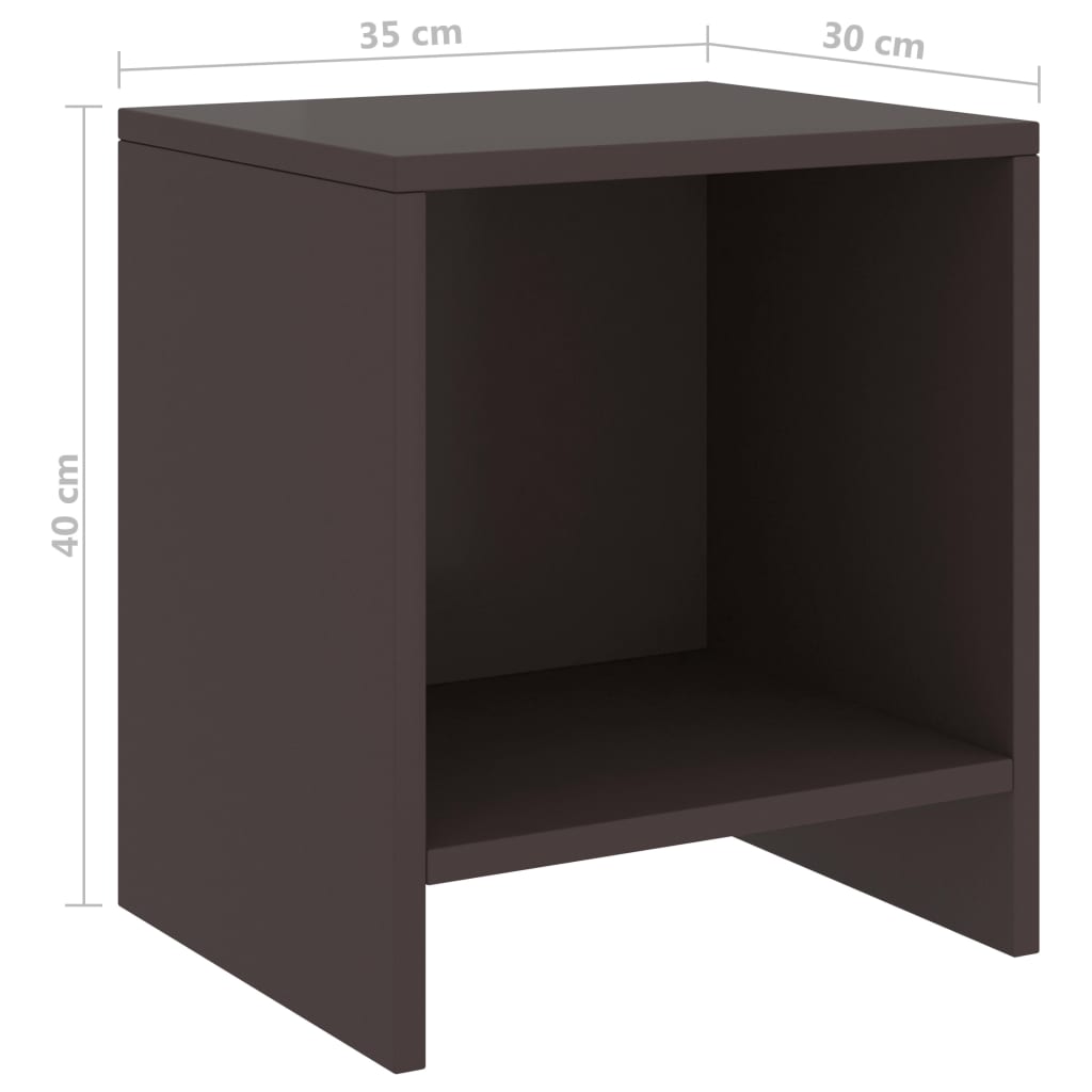 прикроватные тумбочки 2 шт., темно-коричневые 35 x 30 x 40 см, сосна