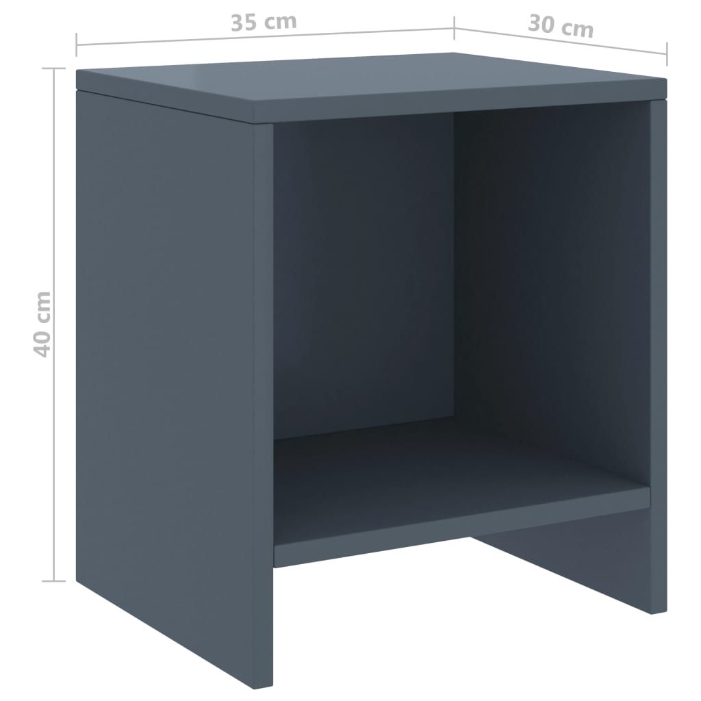 прикроватные тумбочки 2 шт., светло-серые 35 x 30 x 40 см, сосна