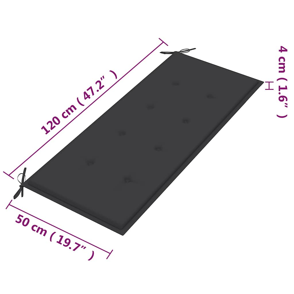 2-kohaline aiapink padjaga, 120 cm, eukalüptipuit