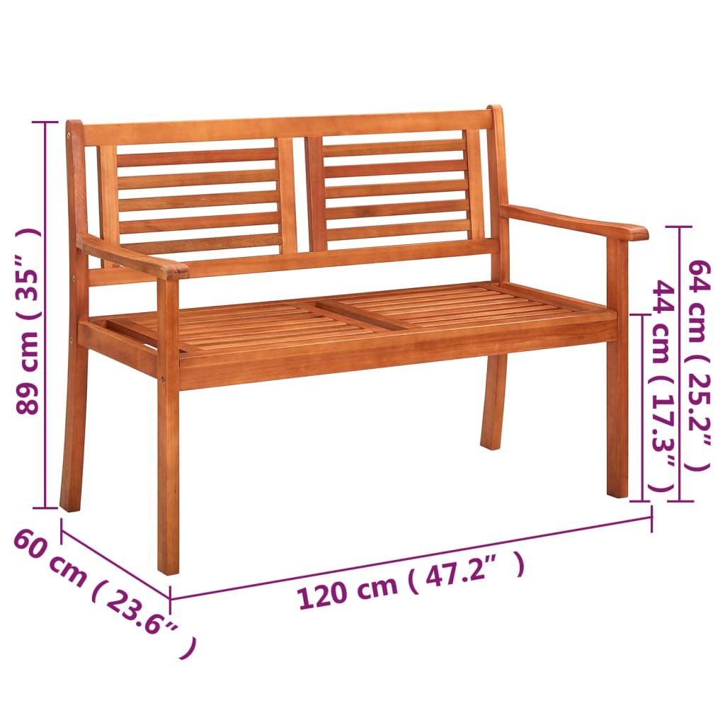 2-kohaline aiapink padjaga, 120 cm, eukalüptipuit