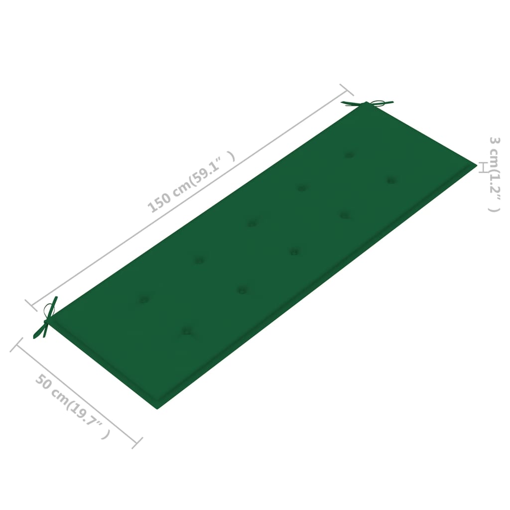 3-kohaline aiapink padjaga 150 cm, eukalüptipuit