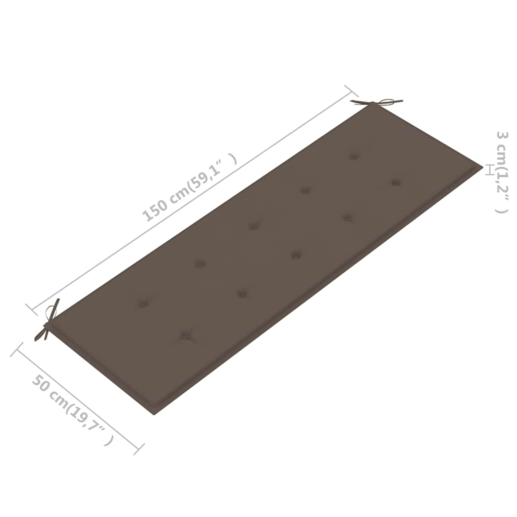 3-kohaline aiapink padjaga 150 cm, eukalüptipuit