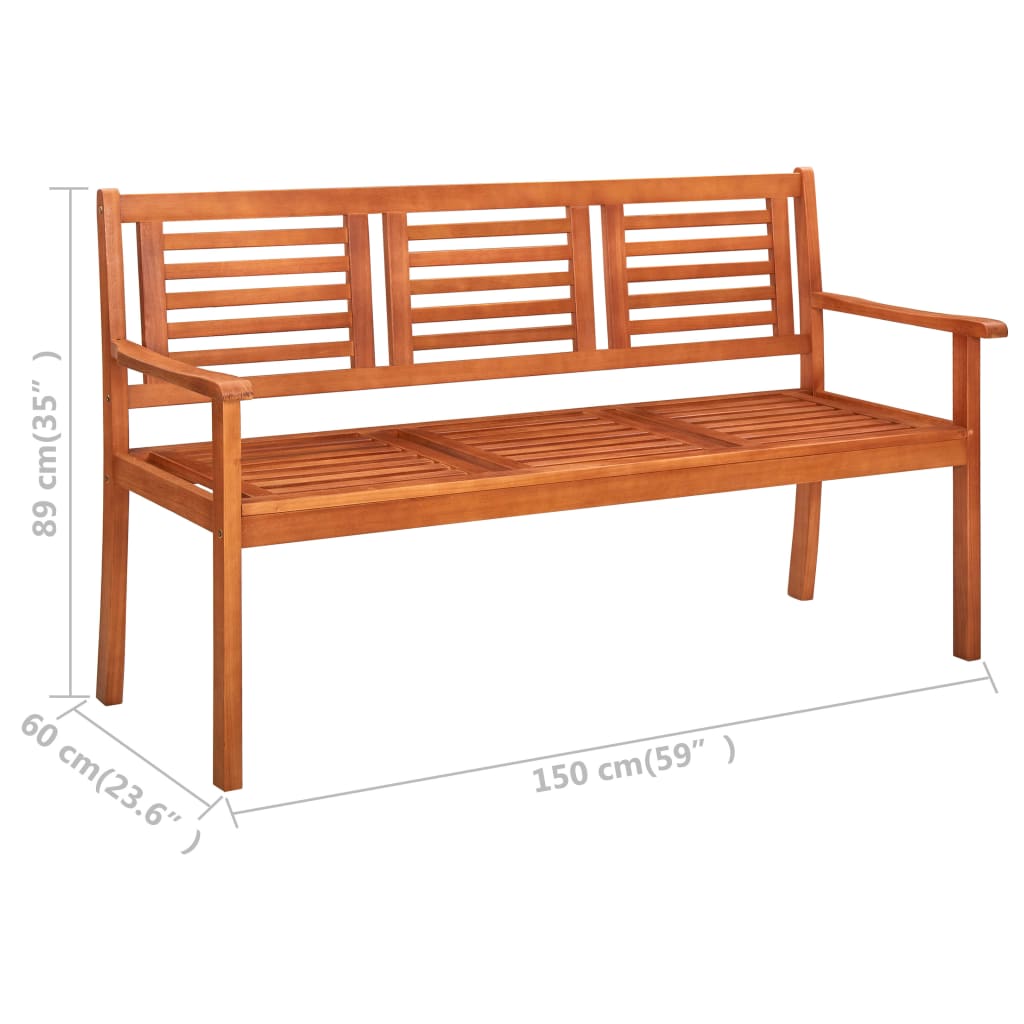 3-kohaline aiapink padjaga, 150 cm, eukalüptipuit