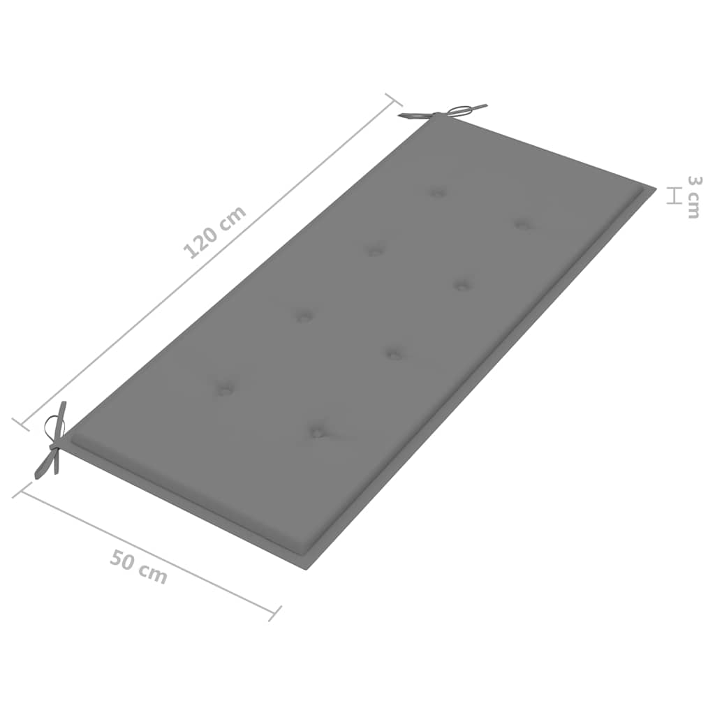 2-kohaline aiapink istmepadjaga, 120 cm, hall, eukalüptipuit