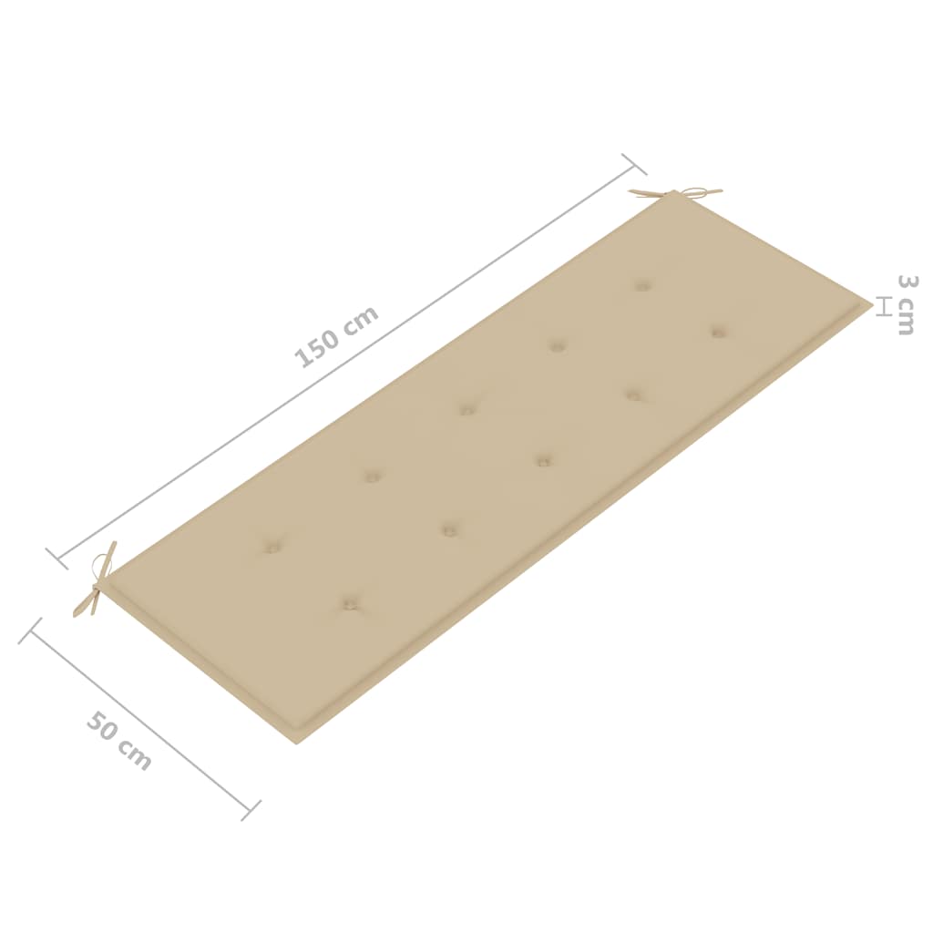 3-kohaline aiapink padjaga 150 cm, hall, eukalüptipuit