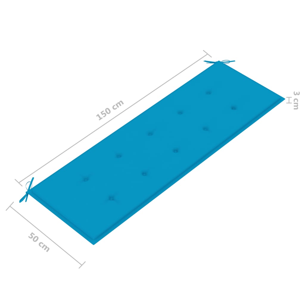 3-kohaline aiapink padjaga 150 cm, hall, eukalüptipuit