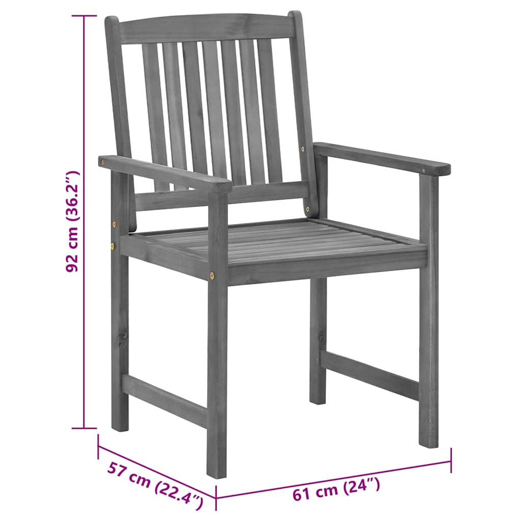 садовые стулья с подушками, 4 шт., акация, серые