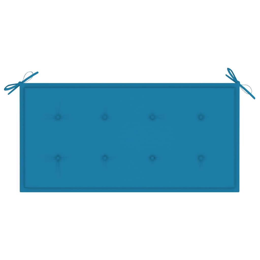 садовая скамейка с синей подушкой, 112 см, прочный тик