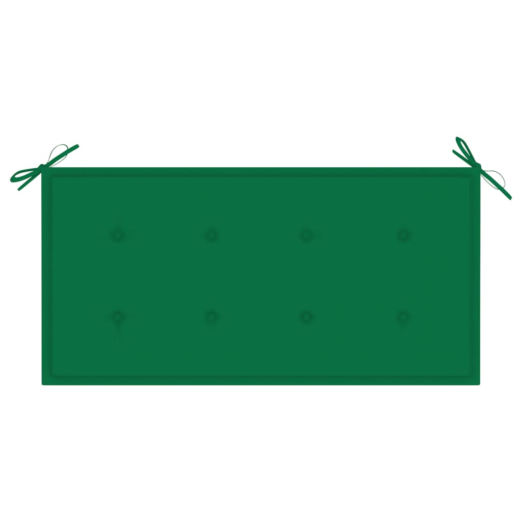 садовая скамейка с зеленой подушкой, 112 см, прочный тик