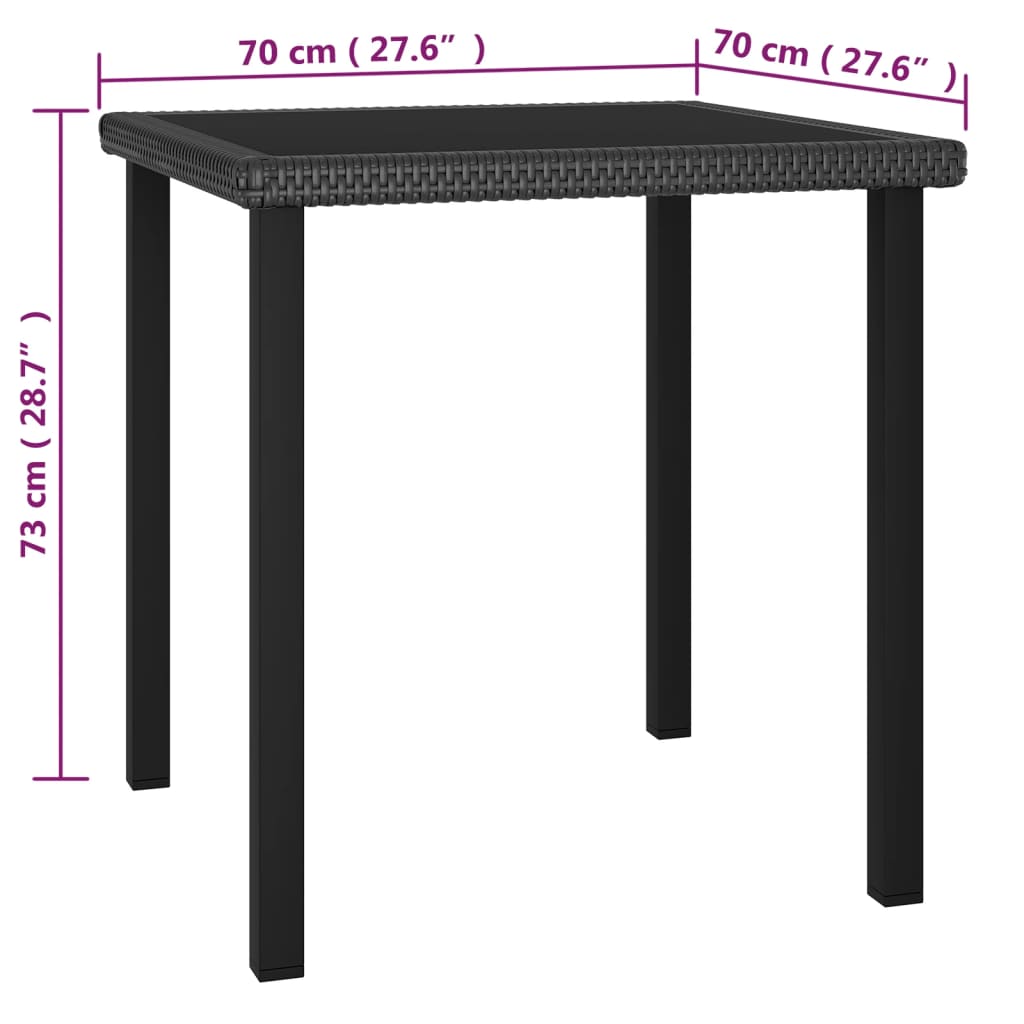 3-osaline aiamööbli komplekt, polürotang, must