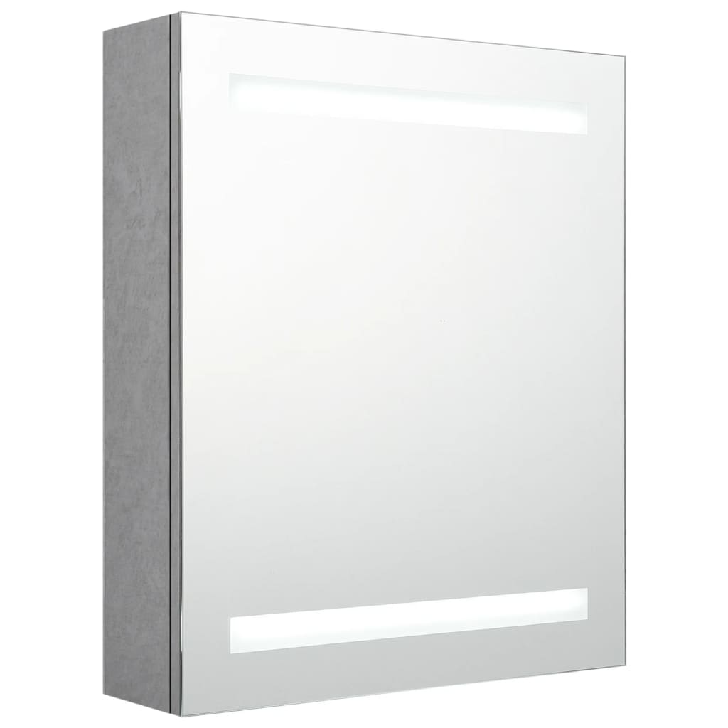 LED vannitoa peegelkapp, betoonhall, 50 x 14 x 60 cm