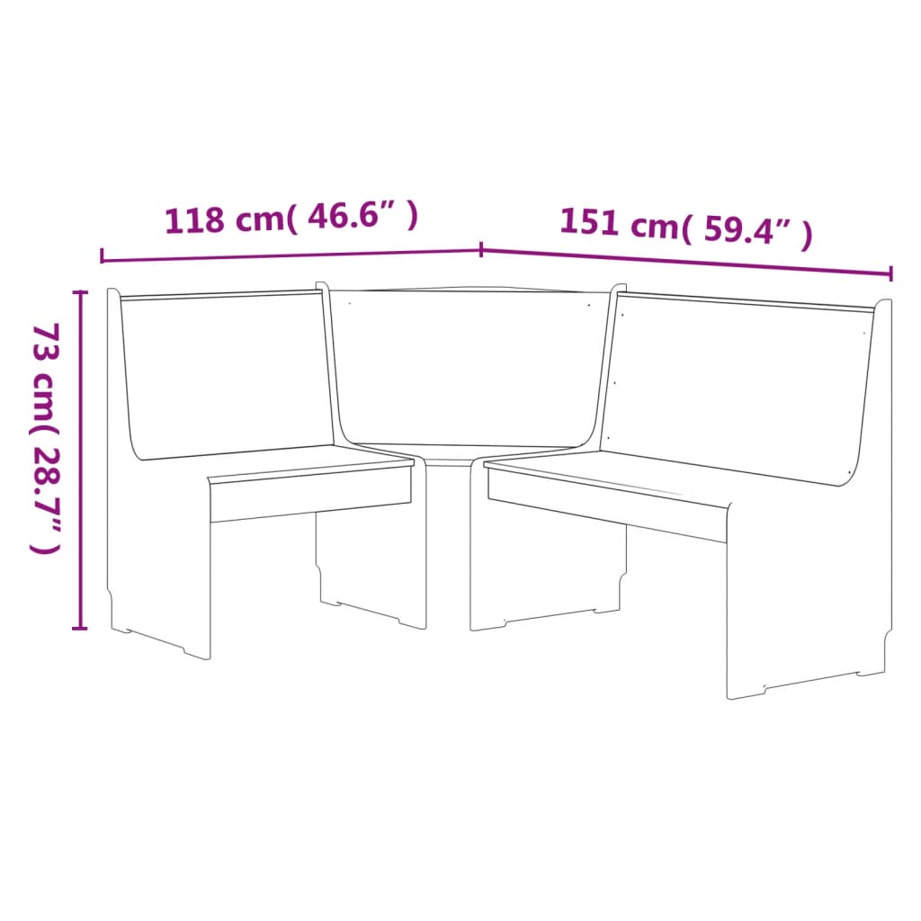 nurgapink, 151 cm "REINE", männipuit, meepruun ja hall